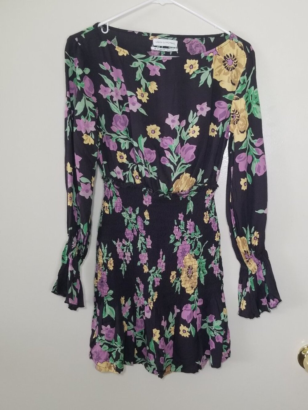 Urban Outfitters Floral Smocked Mini Dress Size XS